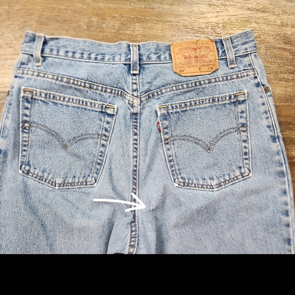 RARE Vintage 80s Levi's 550 Jeans High Waist Relaxed Fit Tapered Leg SZ 14 MIS - Picture 8 of 9